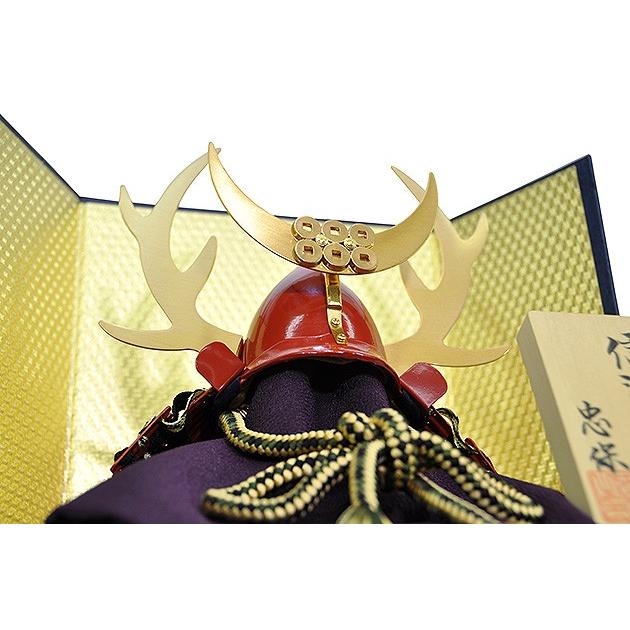 五月人形 真田幸村 兜 コンパクト 収納飾り 正絹黒色糸縅 桐箱入り金