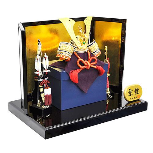 五月人形 兜 コンパクト 平台飾り 兜飾り 龍頭兜 金箔屏風平台飾り