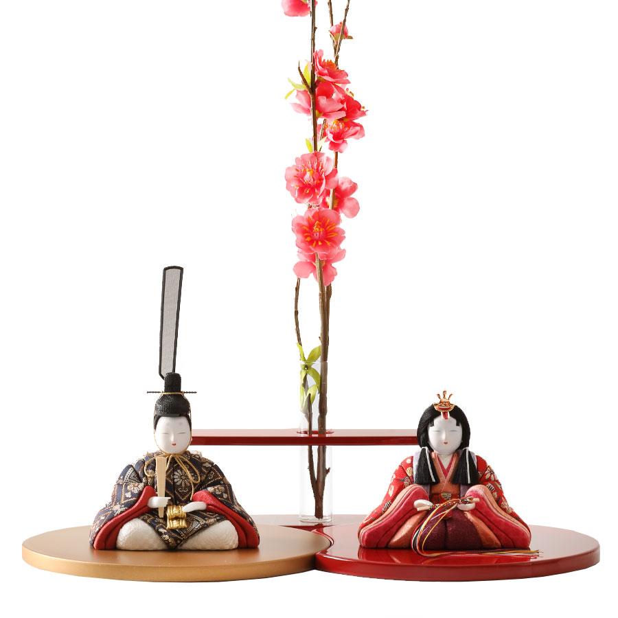 吉徳大光 雛人形 コンパクト 江戸木目込み 座り雛人形日月雛舞台