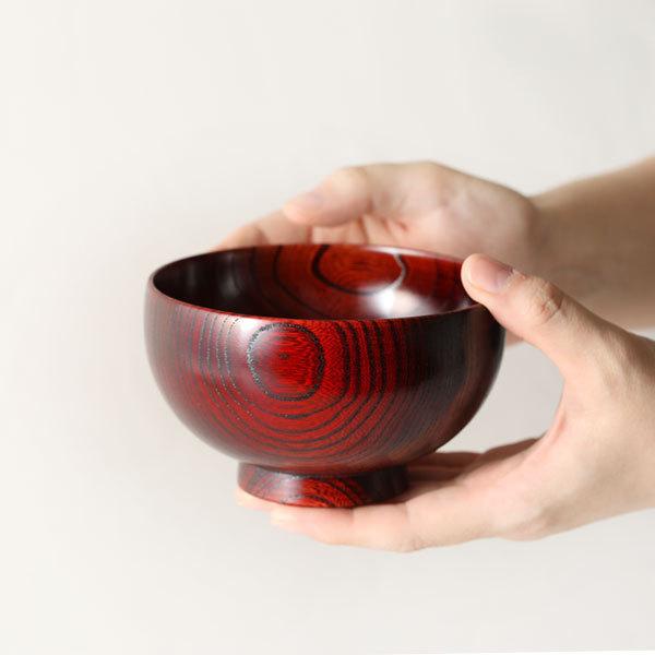 【美品】山田平安堂　漆塗り汁椀 2個セット 山田平安堂 汁椀 ふくら ペア 2客組 漆塗り 木製 : 漆器 山田