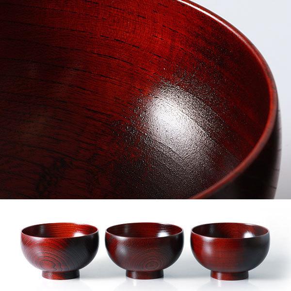 【美品】山田平安堂　漆塗り汁椀 2個セット 山田平安堂 汁椀 塗分 ペア あかね/黒 お椀/漆塗り/木製/2客組