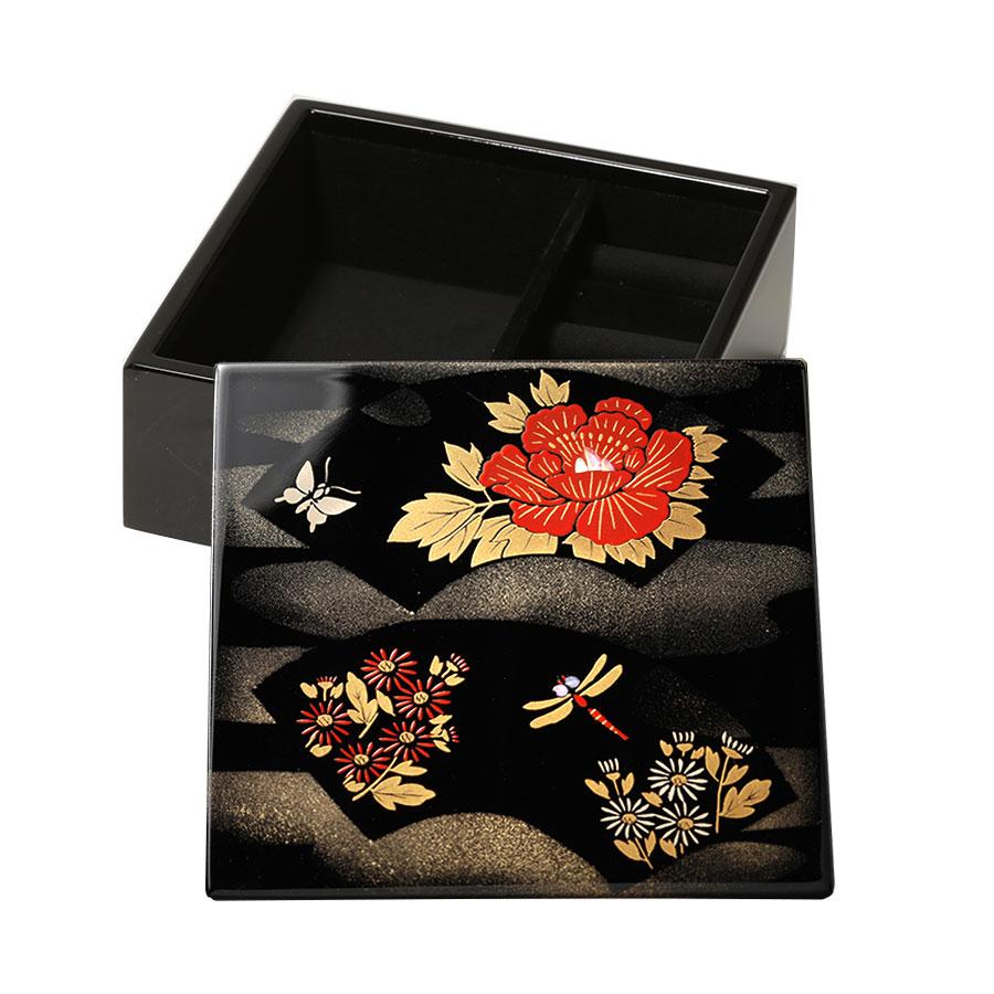 【未使用】漆器・ジュエリーボックス（花と蝶と蜻蛉）宮内庁御用達 山田平安堂 ジュエリーボックス 蝶に蜻蛉 : 漆器 山田平安堂