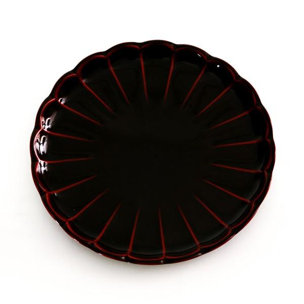 山田平安堂 菊皿 溜（4寸） 香典返し/引き出物/ギフト/漆器/漆塗り/皿