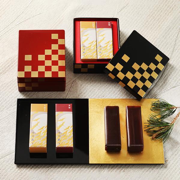 創業120年老舗のひとくち羊羹 × 宮内庁御用達の漆塗小箱セット 小箱 市松 ( ひとくち羊羹詰め合わせ ) | 山田平安堂