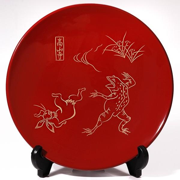 山田平安堂 飾皿 富士に松/鳥獣戯画 法人ギフトに/漆器 山田平安堂 飾皿 富士に松/鳥獣戯画 法人ギフトに/漆器