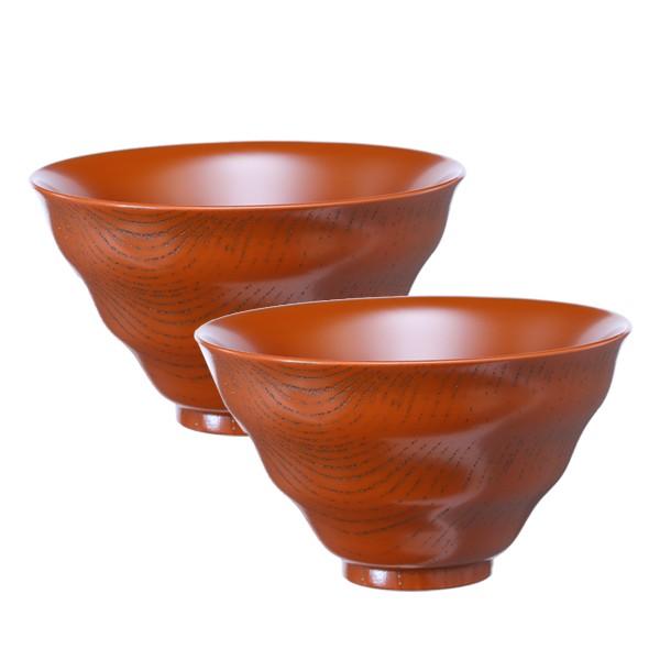 山田平安堂 汁椀 めし椀 なごみ 洗朱 ペア 2客組 お椀/漆塗り/木製