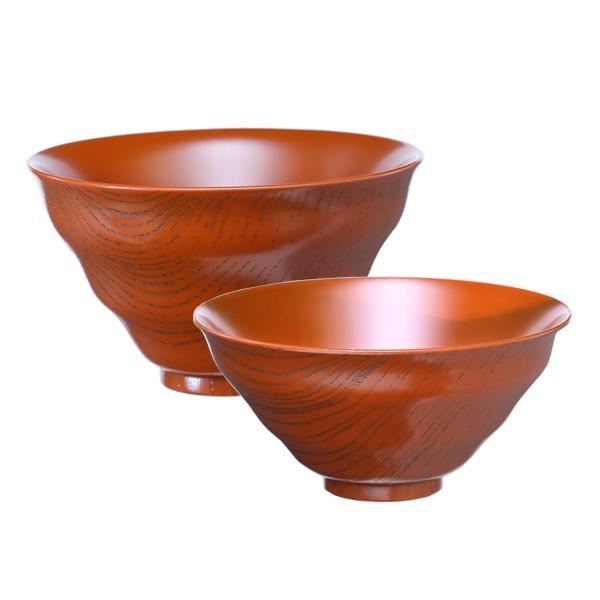 山田平安堂 汁椀 めし椀 なごみ 洗朱 ペア 2客組 お椀/漆塗り/木製