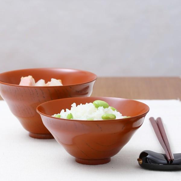 山田平安堂 汁椀 めし椀 なごみ 洗朱 ペア 2客組 お椀/漆塗り/木製