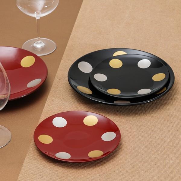 山田平安堂　日月　小　皿　18cm 二枚セット　ペア　漆器 山田平安堂 丸皿 日月（小）（ペア） : 漆器 山田平安堂 - 通販