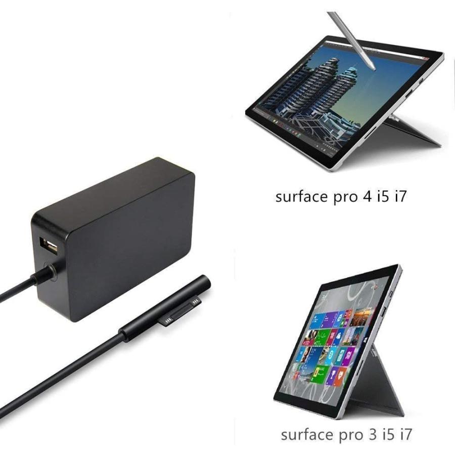 Surface Pro 3 Pro 4 Pro 5 Pro 6 充電器　12V/2.58A 36W 44W 電源ACアダプター For マイクロソフト 5V 1A USBポ｜heiman｜05