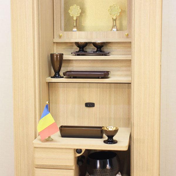 ランセル（アクリル）置台付・タモ調 家具調仏壇 創価学会 : 創価学会