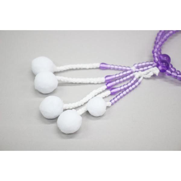 カラー念珠 紫水晶 女性用・8寸 綿房 樹脂製 創価学会 数珠 ［メール便