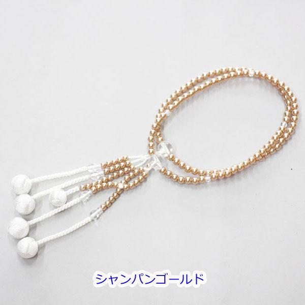 念珠　浅蘇芳　数珠 ファイン念珠 女性用・8寸 絹房・小田巻 樹脂製 創価学会 数珠