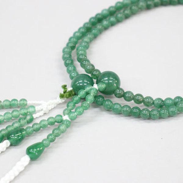 インド翡翠（アベンチュリン） 8寸/尺/尺2 絹房・小田巻 天然石念珠
