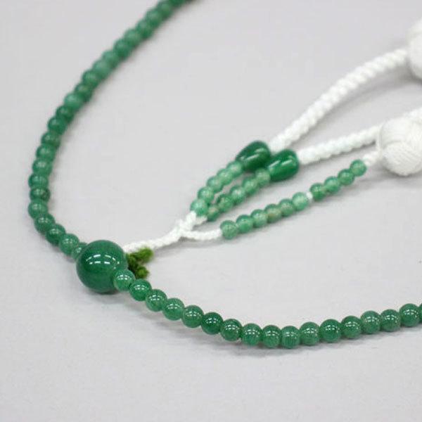 御念珠　インド翡翠 仏壇屋 滝田商店 数珠 日蓮宗 女性用 インド翡翠 グラデーション 8寸