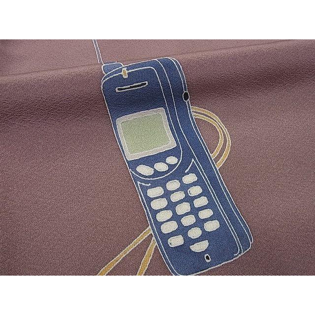 平和屋本店□極上 小紋 希少柄 携帯電話 音符 逸品3s1808