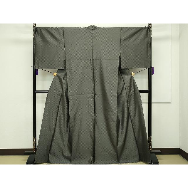 平和屋本店●超希少　本場黄八丈　黒八丈　紬　たつみ綾織　逸品　未使用　3s3576_1