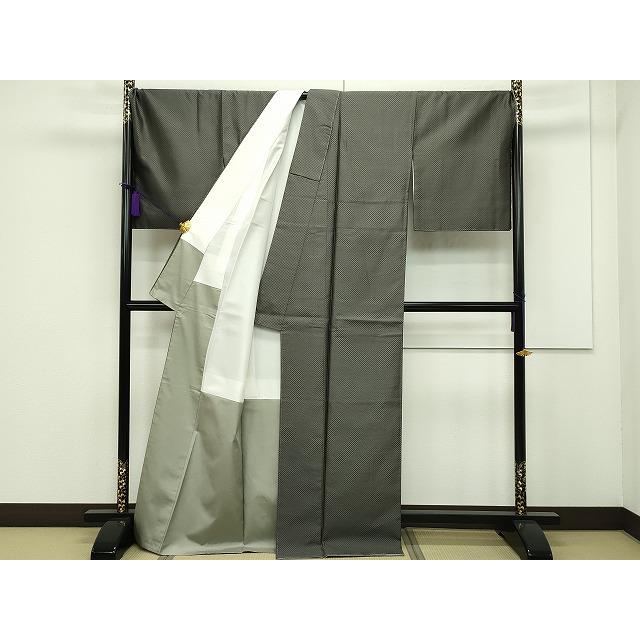平和屋本店●超希少　本場黄八丈　黒八丈　紬　たつみ綾織　逸品　未使用　3s3576_2