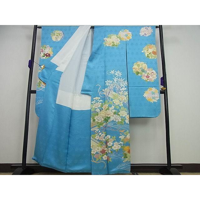 平和屋本店●極上　創業460年・千總　振袖　駒刺繍　筏花文　金彩　大丸扱い　逸品3s5070 平和屋本店○極上 創業460年・千總 振袖 駒刺繍 筏花文 金彩 大丸扱い