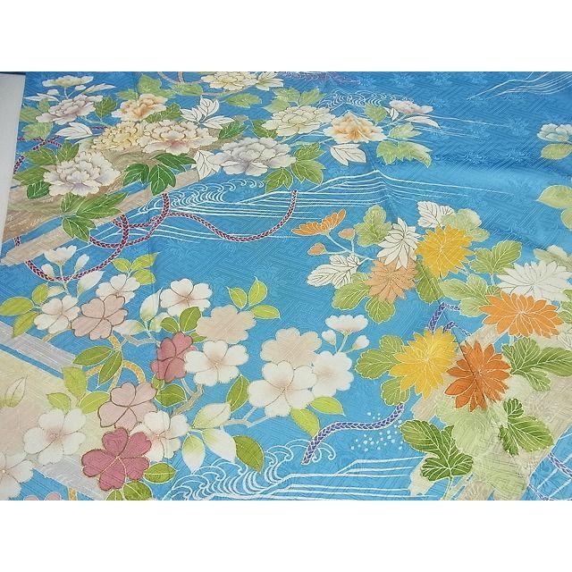 平和屋本店●極上　創業460年・千總　振袖　駒刺繍　筏花文　金彩　大丸扱い　逸品3s5070 平和屋本店○極上 創業460年・千總 振袖 駒刺繍 筏花文 金彩 大丸扱い