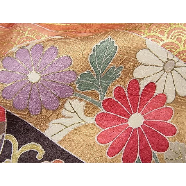 平和屋本店○極上 創業460年・千總 振袖 駒刺繍 束ね熨斗花鳥文 金彩