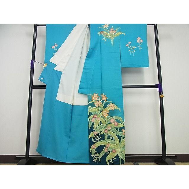 平和屋本店●極上　野口彦太郎　大彦三代目　江戸染繍友禅　訪問着　草花文　逸品4s688 平和屋本店○極上 野口彦太郎 大彦三代目 江戸染繍友禅 訪問着 草花文
