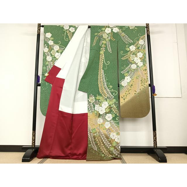 平和屋着物○豪華振袖・長襦袢セット（袷）辻が花 暈し染め 金彩 正絹 
