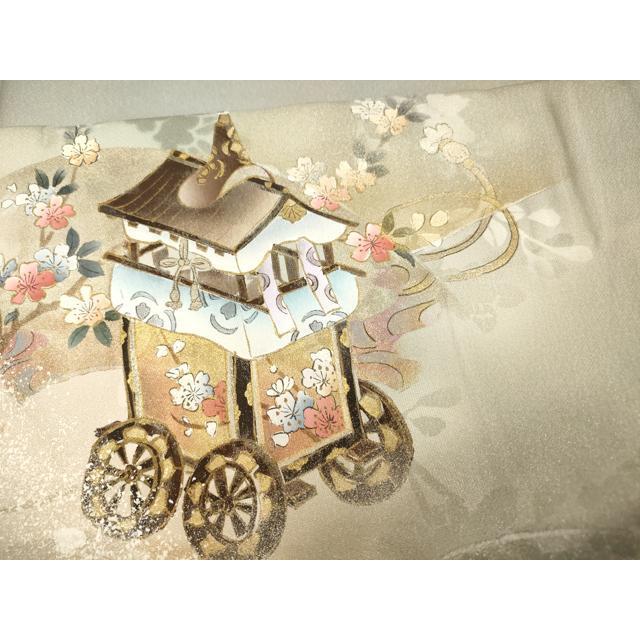 平和屋着物▽訪問着　単衣　山車花文　金銀彩　正絹　逸品　AAAS4964fy 平和屋着物▽訪問着 単衣 山車花文 金銀彩 正絹 逸品 AAAS4964fy
