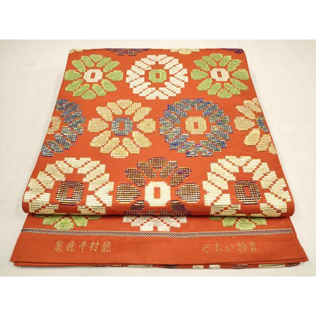 平和屋着物◎六通柄袋帯　総刺繍　流水籬文　銀糸　正絹　逸品　DABE3850qp 平和屋着物◎六通柄袋帯 総刺繍 流水籬文 銀糸 正絹 逸品 DABE3850qpの
