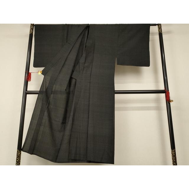 平和屋着物▽男性　紬　単衣　十字絣　正絹　逸品　AAAT7066iu_2