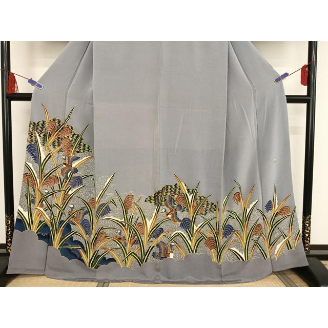 平和屋着物＊夏物 東京友禅 久呂田明功 男性 訪問着 絽 萩 暈 