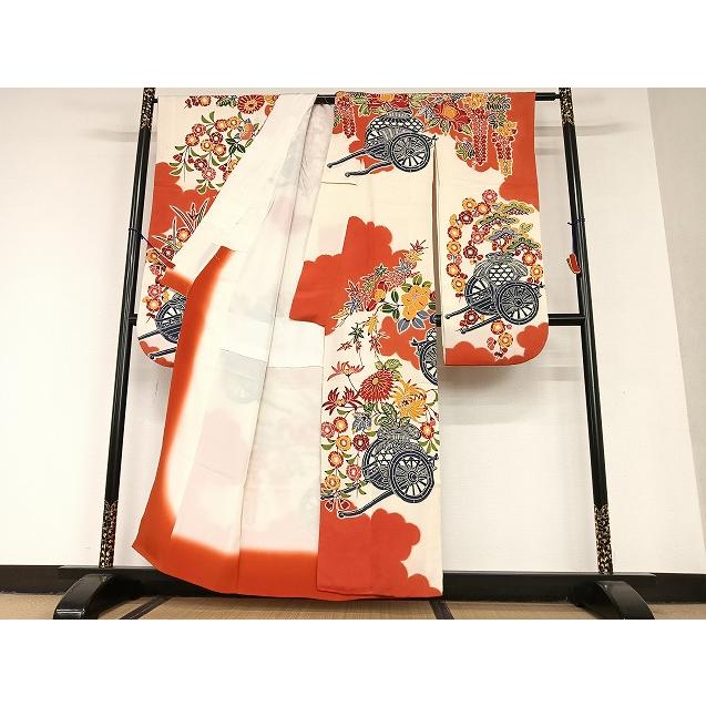 平和屋着物●和染紅型　栗山紅型　栗山吉三郎　九寸名古屋帯　草花文　正絹　逸品　未使用　DABD1294ps 平和屋着物○和染紅型 栗山紅型 栗山吉三郎 振袖 飾花文 正絹 逸品