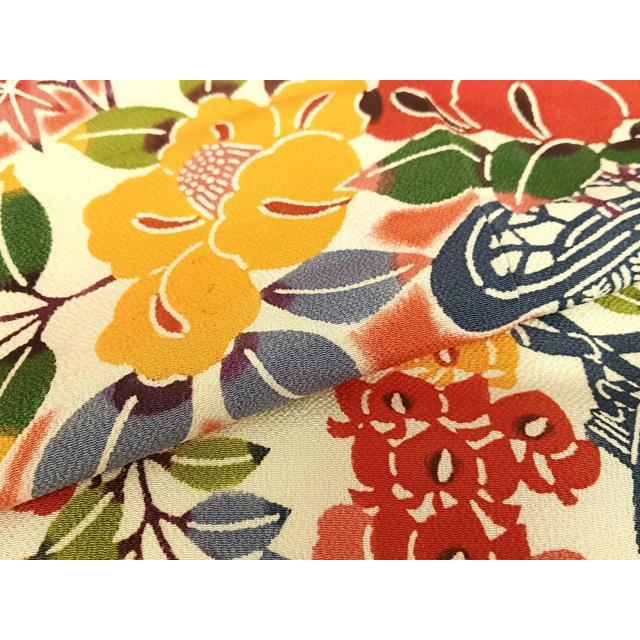 平和屋着物●極上　和染紅型　栗山紅型　栗山吉三郎　九寸開き名古屋帯　紬地　藍　風景文　逸品　DZAB5316kh6 平和屋本店＊極上 夏物 和染紅型 栗山紅型 栗山吉三郎 九寸名古屋帯
