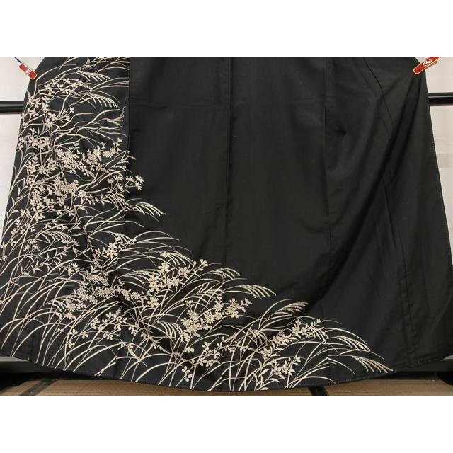 平和屋着物○訪問着 紬地 中国三大刺繍 汕頭刺繍 スワトウ刺繍