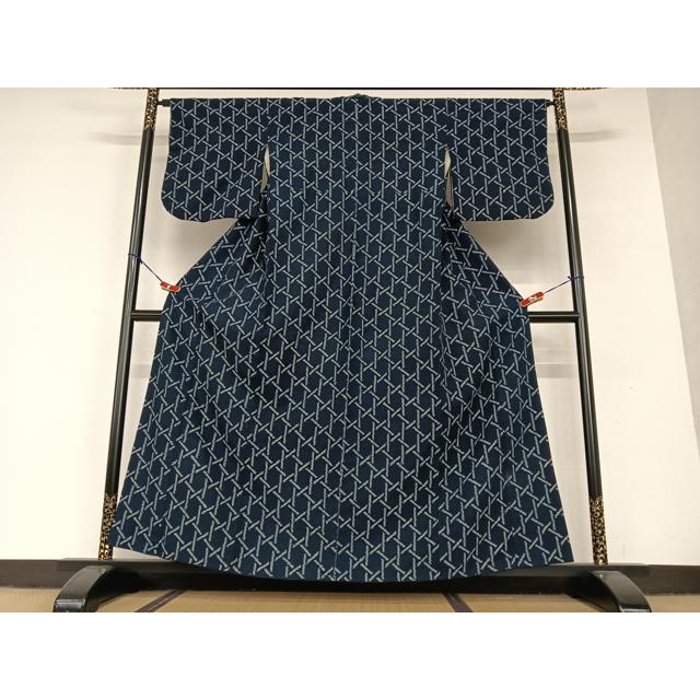 平和屋着物●久留米絣　網目文　綿　逸品　AAAV7323zg 平和屋着物○久留米絣 網目文 綿 逸品 AAAV7323zg