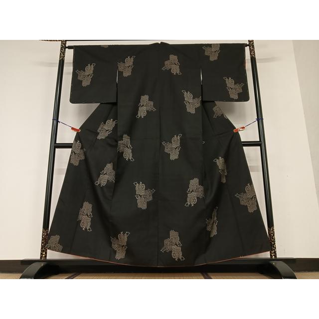 平和屋着物●本場大島紬　9マルキ　地空　御所車文　正絹　逸品　AAAV7345zg 平和屋着物○本場大島紬 9マルキ 地空 御所車文 正絹 逸品 AAAV7345zg 平和