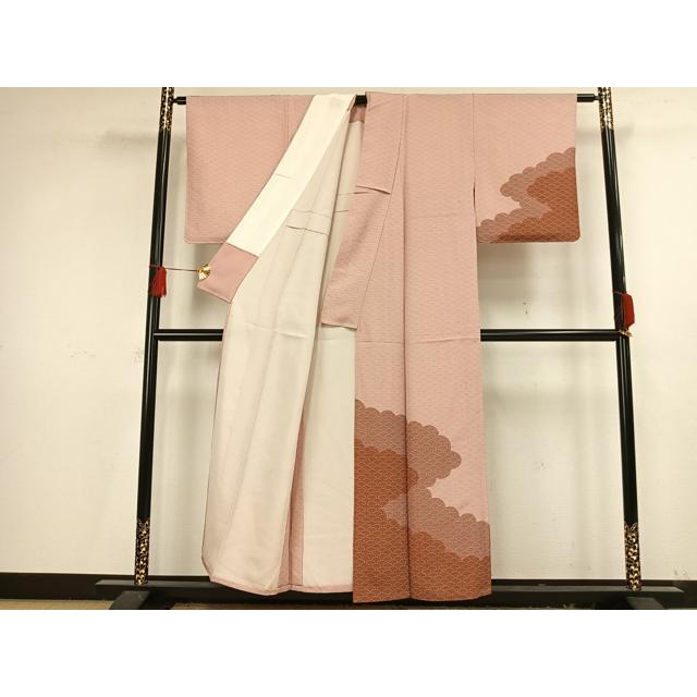 平和屋着物▽訪問着 単衣 青海波 正絹 逸品 AAAV8450fy 未着用