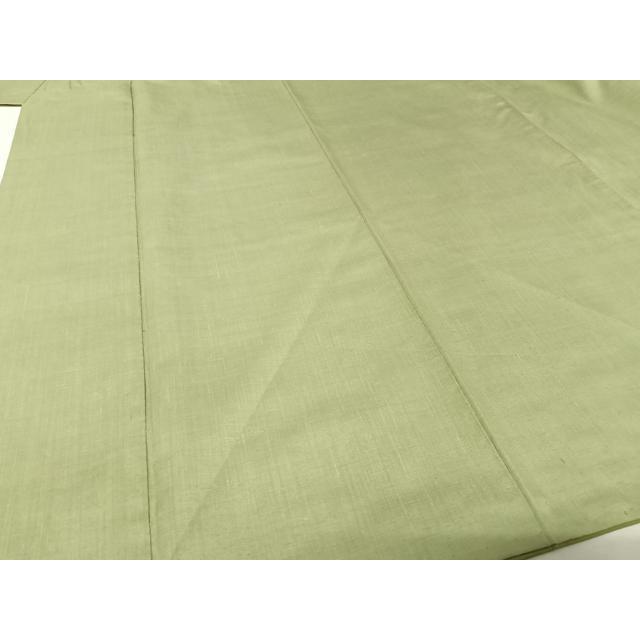 平和屋着物○結城紬 色無地 裏葉柳色 正絹 逸品 AAAV9085np : 平和屋