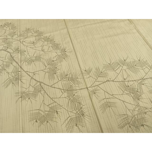 平和屋着物▽訪問着　単衣　紬地　枝葉文　正絹　逸品　AAAW1427fy 平和屋着物▽訪問着 単衣 紬地 枝葉文 正絹 逸品 AAAW1427fy : 平和屋