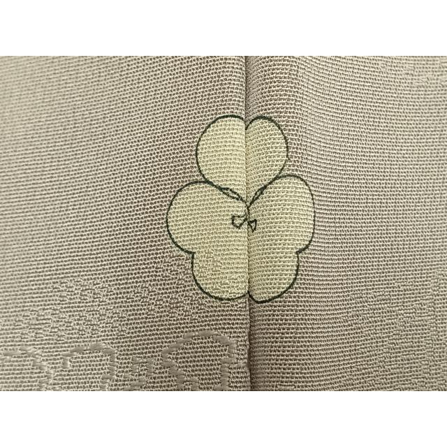 平和屋着物▽上質な色無地 単衣 風景陶器地紋 桜鼠色 正絹 逸品