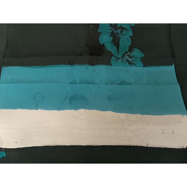 平和屋着物○上質な小紋 地紋起こし 葡萄蔦の葉文 反端