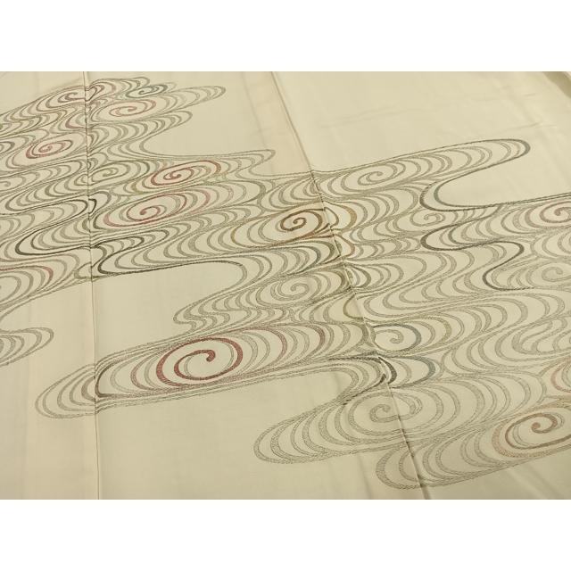 平和屋着物▽豪華色留袖 単衣 総刺繍 渦巻文 金銀糸 正絹