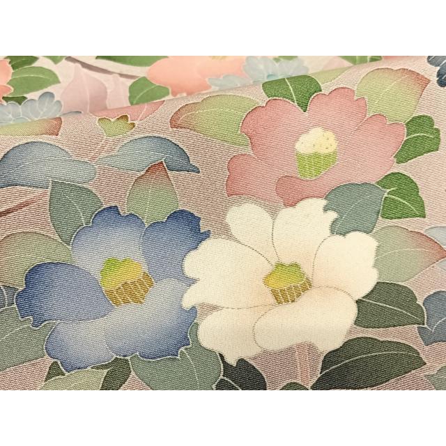 平和屋着物○訪問着 友禅 枝花文 暈し染め 金彩 正絹 逸品