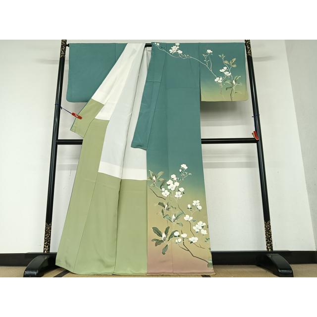 平和屋着物○京友禅作家 坂東峰彩 訪問着 枝花文 暈
