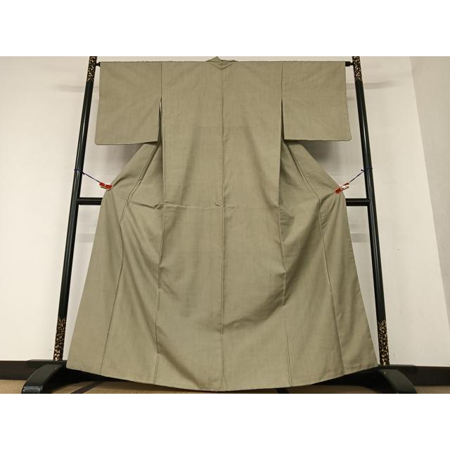 平和屋着物○上質な紬 色無地 空五倍子色 正絹 逸品 AAAW9329zg