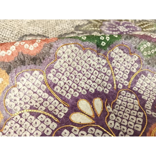 平和屋着物○豪華振袖 駒刺繍 草花文 金糸 金彩 正絹 逸品 AAAX0053np