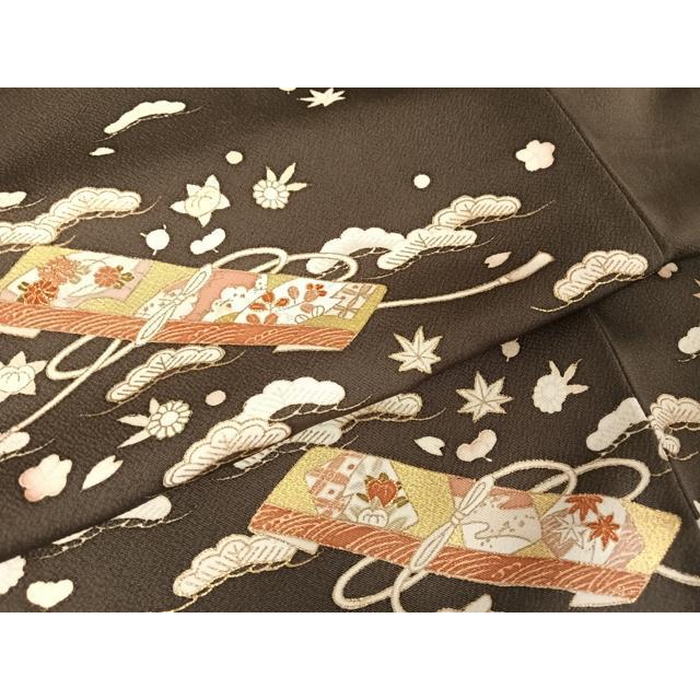 平和屋着物○銀座きしや 訪問着 花文箱 金彩 たとう紙付き 正絹 逸品