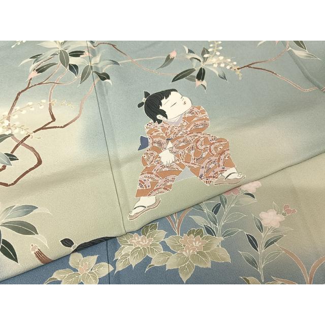 平和屋着物○訪問着 友禅 作家物 童子遊び 暈し染め 正絹 逸品