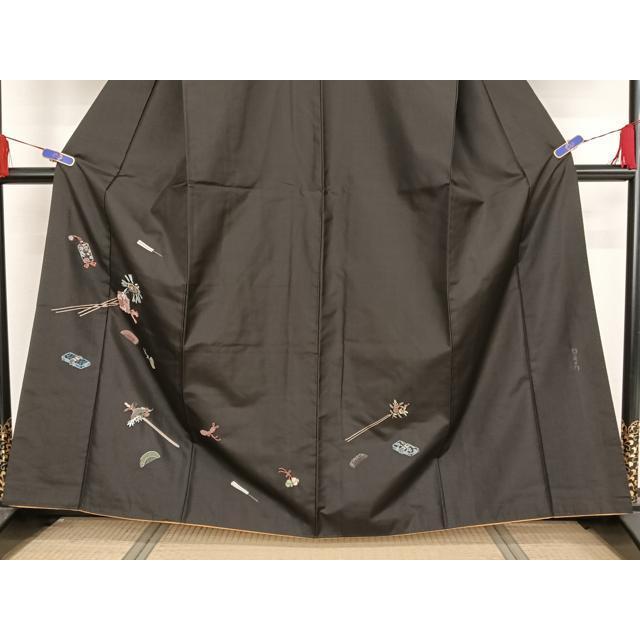 平和屋着物○都喜ヱ門 本場大島紬 訪問着 中国三大刺繍