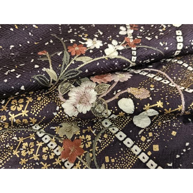 平和屋着物○訪問着 刺繍 花鼓文 金彩 ロング丈 正絹 逸品 AAAY0074zg 平和